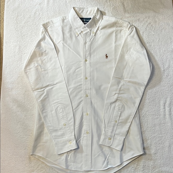 Ralph Lauren Men's White Button Down Shirt, Custom Fit Size S - Picture 5 of 7